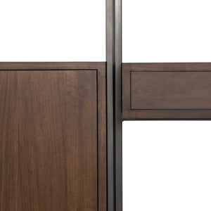 Trey Modular Wall Desk W/ 1 Bookcase - Auburn Poplar