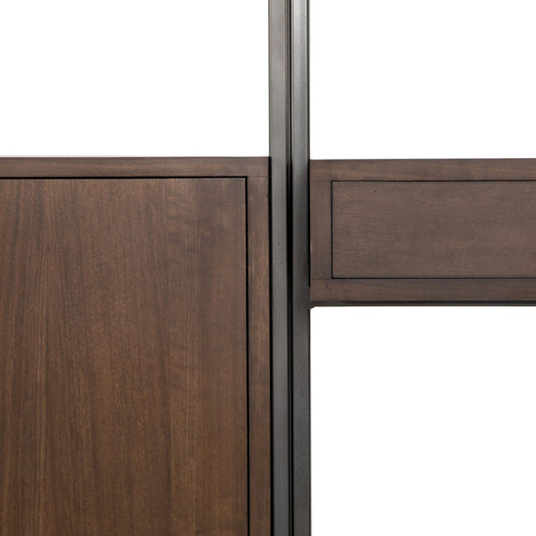 Trey Modular Wall Desk W/ 1 Bookcase - Auburn Poplar