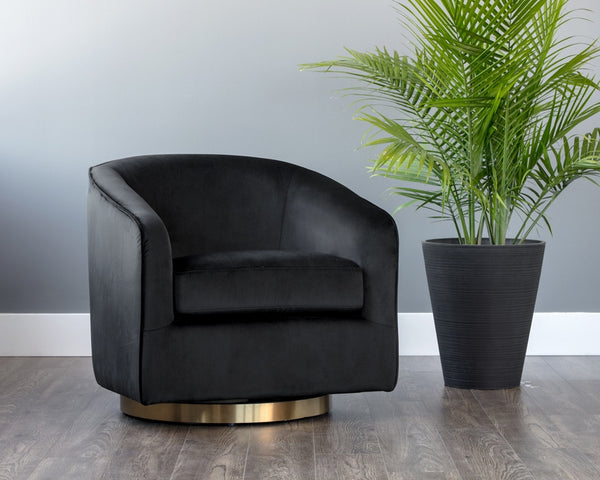 Hazel Swivel Chair - Black Sky