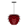 Aluvia Mini Hardwired Pendant in Ruby with Black Cord