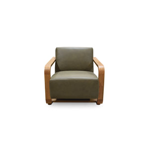 Moe's Eckersley Lounge Chair in Olive Leather