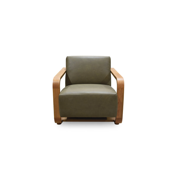 Moe's Eckersley Lounge Chair in Olive Leather