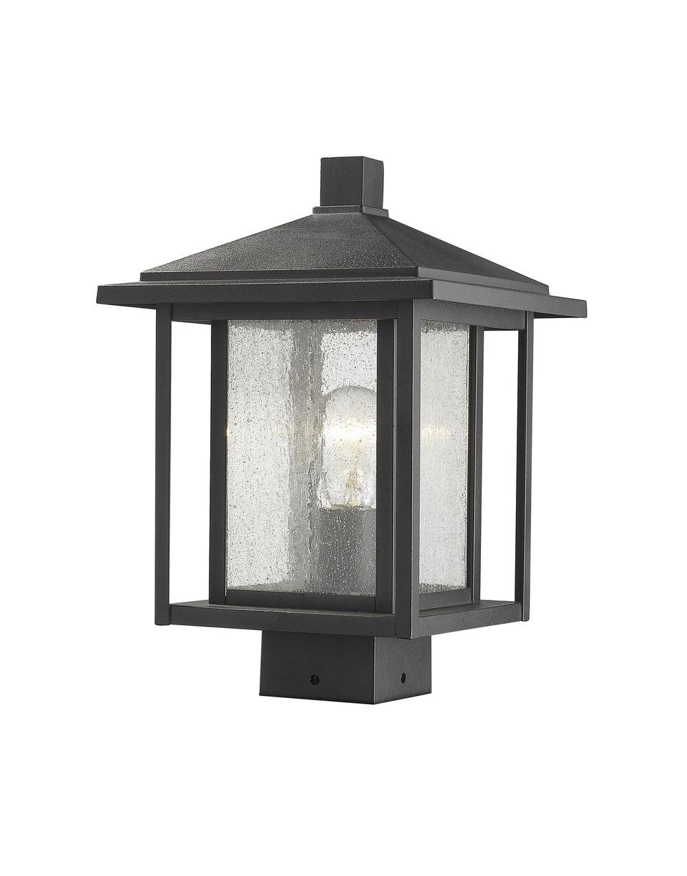 Aspen 1 Light Outdoor Post Mount Fixture in Black Finish