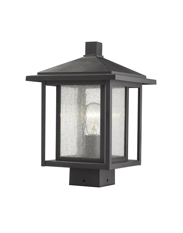 Aspen 1 Light Outdoor Post Mount Fixture in Black Finish