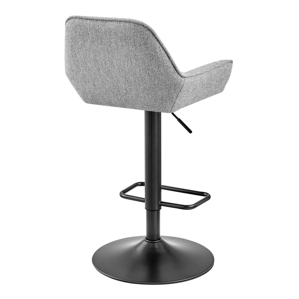Luther Fabric Gaslift Swivel Bar Stool In Strata Gray (Set of 2)