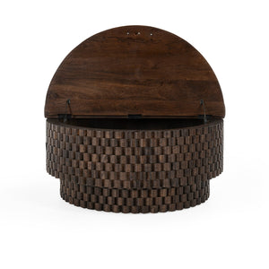 Norwood Solid Wood Round Coffee Table with Storage