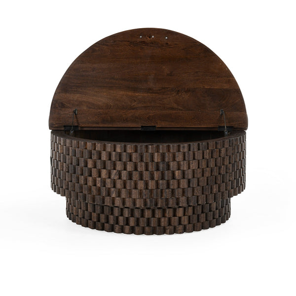 Norwood Solid Wood Round Coffee Table with Storage