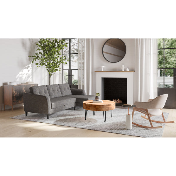Moe's Dusk Accent Table Black, Marble and Brass