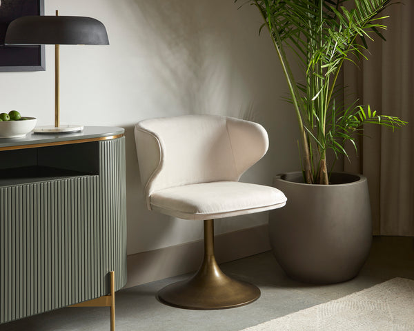 SIMONE SWIVEL DINING CHAIR - CASABLANCA CLOUD