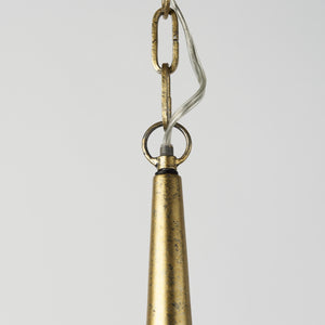 Capsa 17x29 Antique Gold and Silver Toned Metal Dome Pendant Light