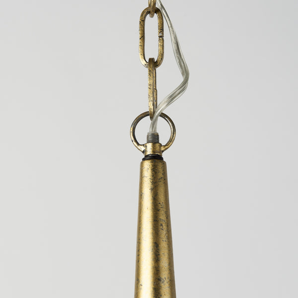 Capsa 17x29 Antique Gold and Silver Toned Metal Dome Pendant Light