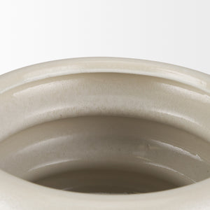 Twyla Short Cream Glazed Floor Vase