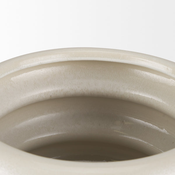 Twyla Short Cream Glazed Floor Vase