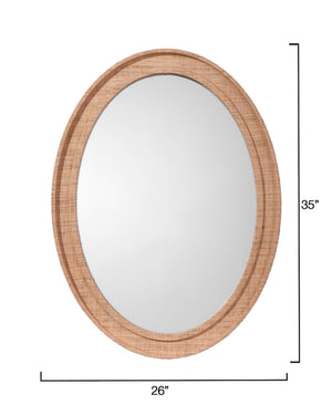 Valley Raffia Oval Wall Mirror, Natural