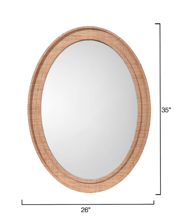 Valley Raffia Oval Wall Mirror, Natural