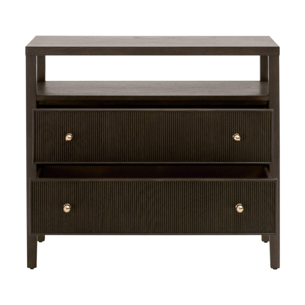 Highland Open Shelf 2-Drawer Nightstand