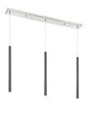 Forest 3 Light Island/Billiard in Brushed Nickel Finish