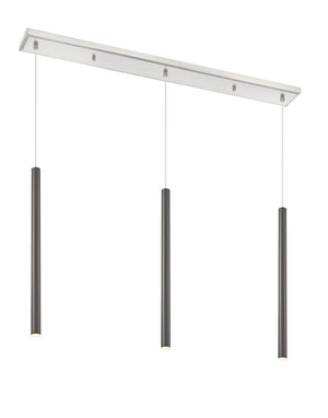 Forest 3 Light Island/Billiard in Brushed Nickel Finish