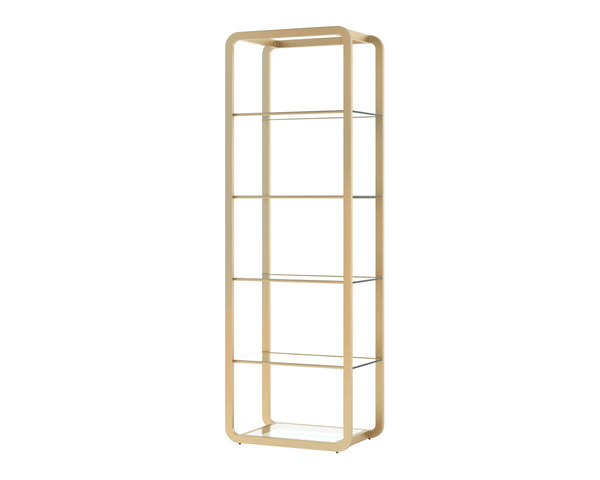 AMBRETTA BOOKCASE - SMALL - GOLD / CLEAR