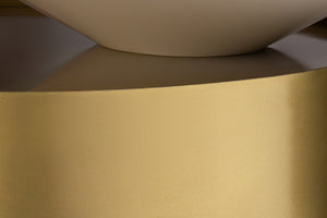 Abel Coffee Table In White and Brushed Brass