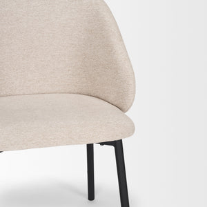 Shannon Dining Chair w/ Oatmeal Fabric & Matte Black Metal