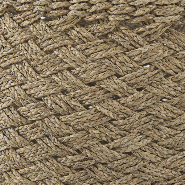 Jarek 15.0L x 15.0W x 11.8H (Set of 3) Medium Brown Seagrass Basket Cross Weave Round Basket