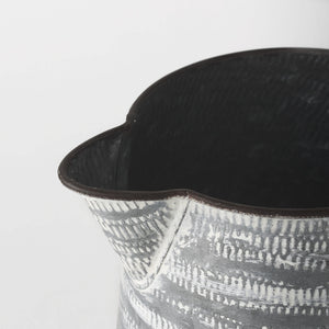 Serena II 11.2H Large Gray/White Textured Metal Jug