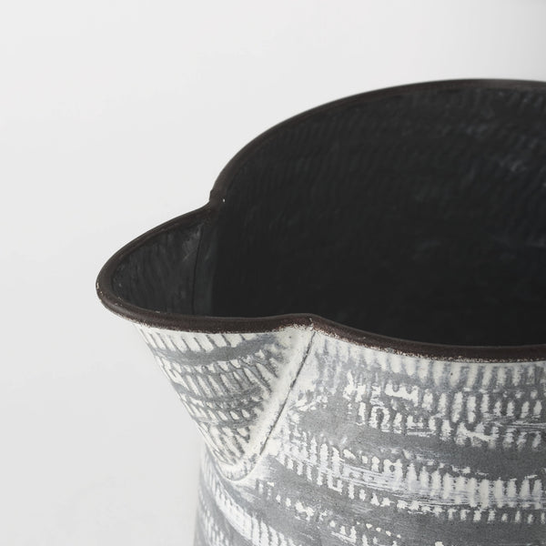Serena II 11.2H Large Gray/White Textured Metal Jug
