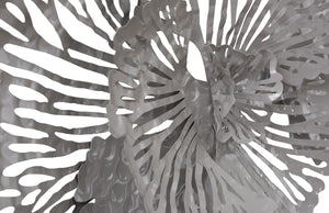 Flower Wall Art, Smallall, Gray, Metal
