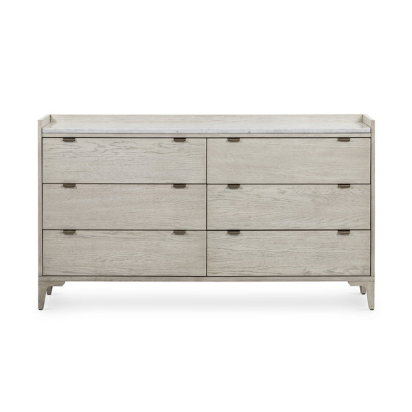 Viggo 6 Drawer Dresser In Vintage White Oak