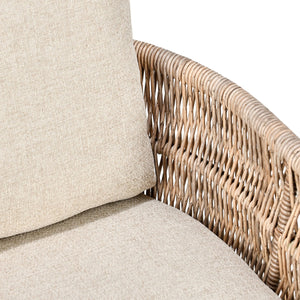 Collins Outdoor Accent Chair in Mango Wood and Olefin Fabric