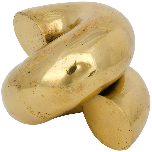 Coiled Antique Brass Metal Alloy Knot Sculpture