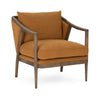 Scarlett Upholstered Accent Chair with Oak Frame in Burnt Orange