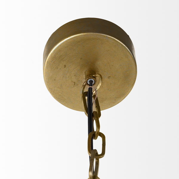 Capsa 17x29 Antique Gold and Silver Toned Metal Dome Pendant Light