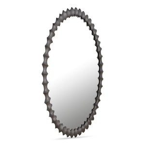 Whitby Mirror in Aged Black Cast Aluminum