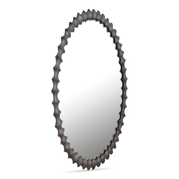 Whitby Mirror in Aged Black Cast Aluminum