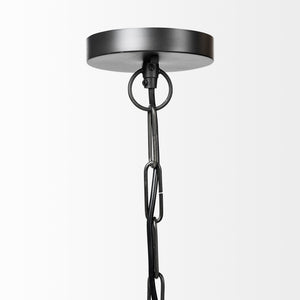 Minerva 19x22 Metallic Gray Hammered Detail Pendant Light