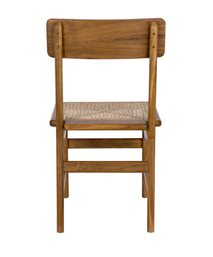 Comet Teak and Caning Chair with Clear Coat Gloss Finish