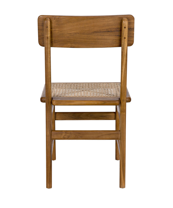 Comet Teak and Caning Chair with Clear Coat Gloss Finish