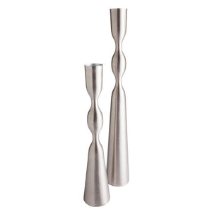 Zsa Zsa Floor Vase, Brushed Silver