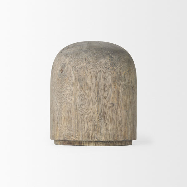 Knox Short Gray-Wash Wood Decorative Object