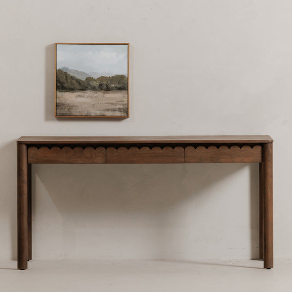 Moe's Wiley Desk with Scalloped Edges in Brown