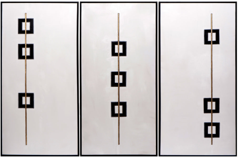Boxed In (set Of 3) - 30" X 60" - Black Floater Frame