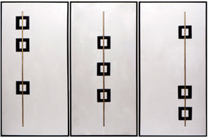 Boxed In (set Of 3) - 30" X 60" - Black Floater Frame