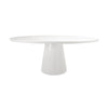 OVAL WHITE LACQUER DINING TABLE