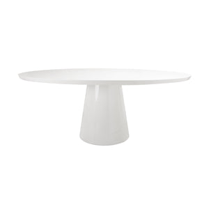 OVAL WHITE LACQUER DINING TABLE