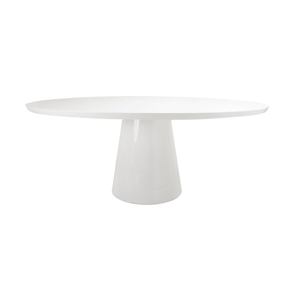 OVAL WHITE LACQUER DINING TABLE