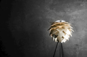 Silvia 60" Tripod Floor Lamp in Brass Foil Finish and Black Base