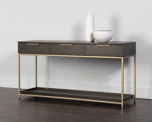 Rebel Console Table With Drawers - Gold - Charcoal Grey