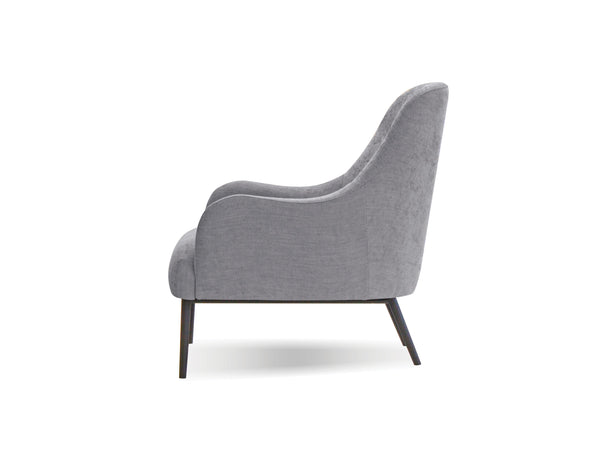 Swoon Lounge Chair in grey fabric with black legs